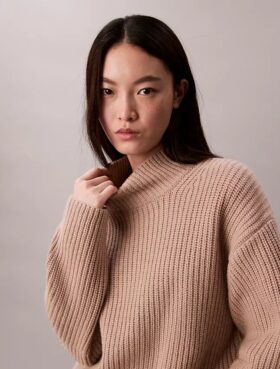 Rib Chunky Relaxed Turtleneck Sweater