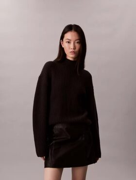 Rib Chunky Relaxed Turtleneck Sweater