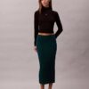 Rib Cotton Midi Skirt