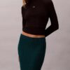 Rib Cotton Midi Skirt