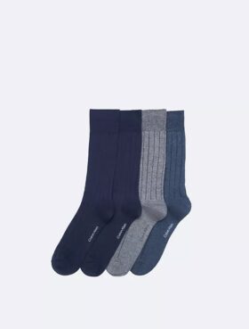 Rib Logo 4-Pack Dress Socks