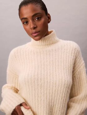 Rib Relaxed Turtleneck Sweater