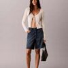 Roll Hem A-Line Denim Shorts