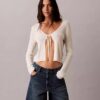 Roll Hem A-Line Denim Shorts
