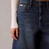 Roll Hem A-Line Denim Shorts