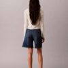 Roll Hem A-Line Denim Shorts