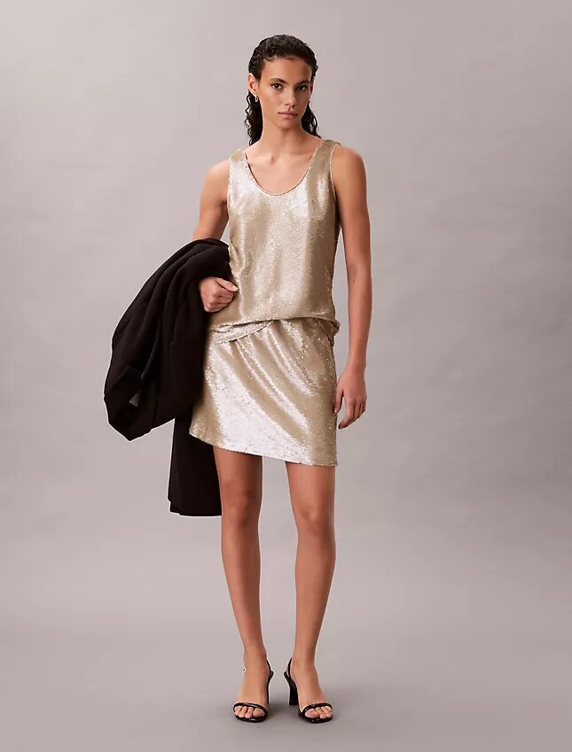 Sequin Scoop Neck Tank Top Sequin Scoop Neck Tank Top
