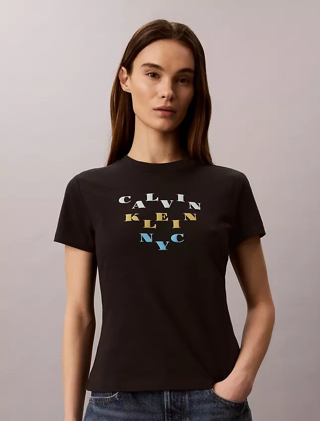 Slim Tiered Logo Graphic Tee Slim Tiered Logo Graphic Tee