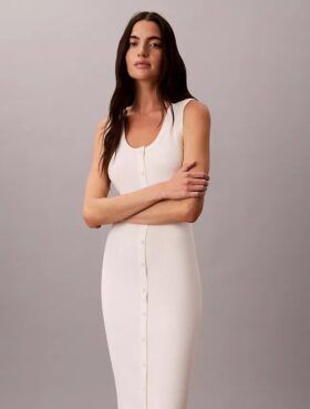 Smooth Cotton Midi Dress