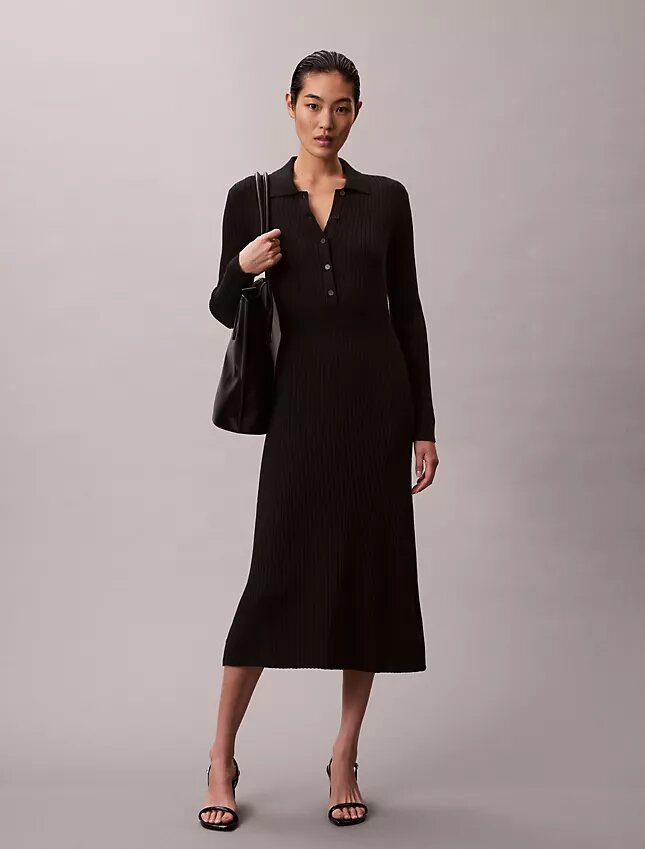 Smooth Cotton Rib Midi Dress Smooth Cotton Rib Midi Dress