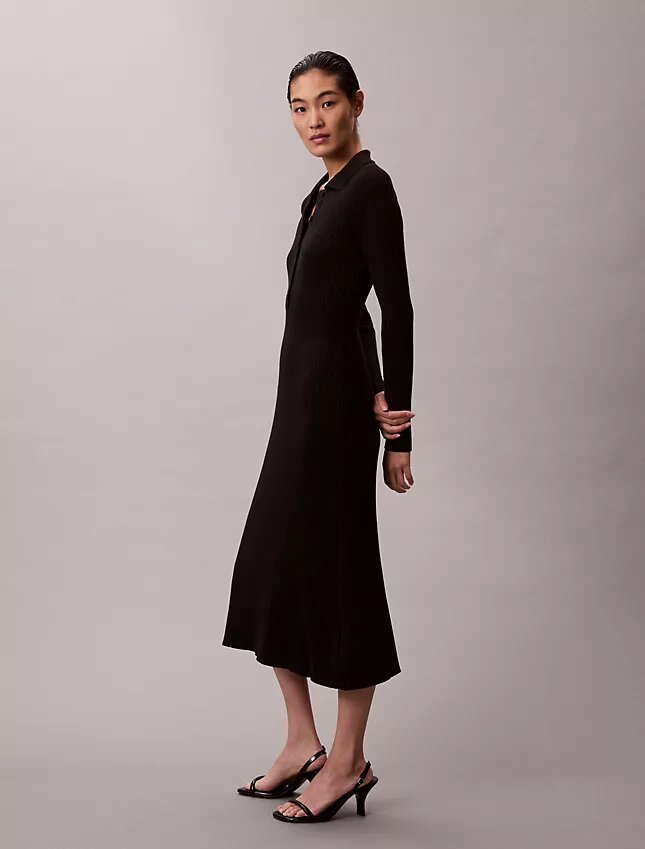 Smooth Cotton Rib Midi Dress Smooth Cotton Rib Midi Dress