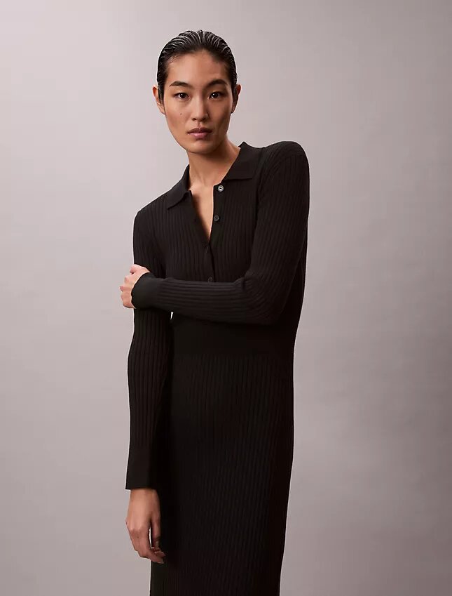 Smooth Cotton Rib Midi Dress Smooth Cotton Rib Midi Dress