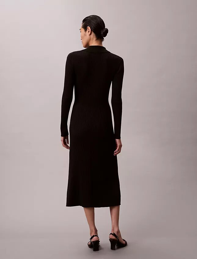 Smooth Cotton Rib Midi Dress Smooth Cotton Rib Midi Dress