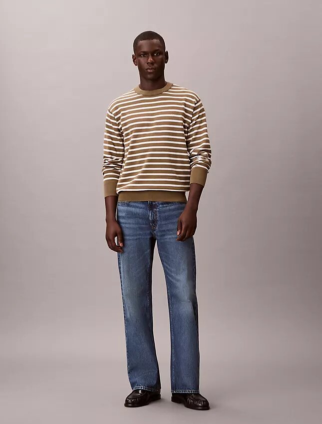 Smooth Cotton Stripe Easy Sweater Smooth Cotton Stripe Easy Sweater
