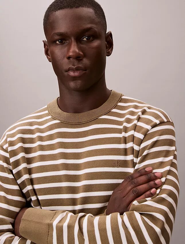 Smooth Cotton Stripe Easy Sweater Smooth Cotton Stripe Easy Sweater