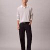 Smooth Cotton Waffle Polo Sweater