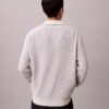 Smooth Cotton Waffle Polo Sweater
