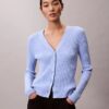 Smooth Variegated Rib Sweater Cardigan Smooth Variegated Rib Sweater Cardigan