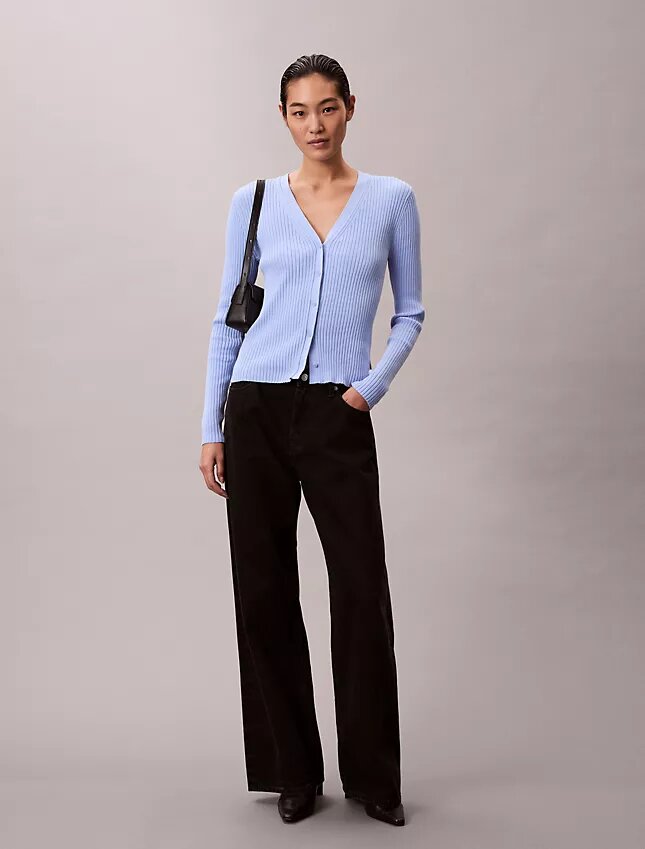 Smooth Variegated Rib Sweater Cardigan Smooth Variegated Rib Sweater Cardigan