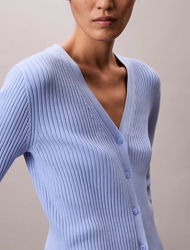 Smooth Variegated Rib Sweater Cardigan Smooth Variegated Rib Sweater Cardigan