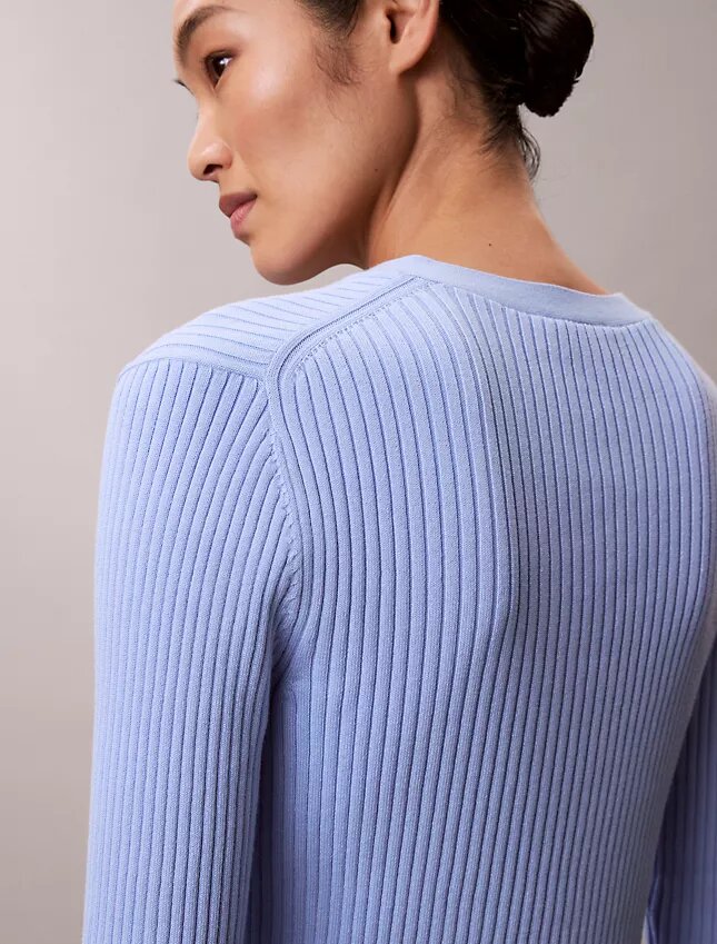 Smooth Variegated Rib Sweater Cardigan Smooth Variegated Rib Sweater Cardigan