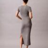 Solid Stretch Slim Midi Dress