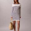 Stripe Long Sleeve Rib Mini Dress Stripe Long Sleeve Rib Mini Dress