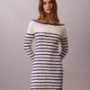 Stripe Long Sleeve Rib Mini Dress Stripe Long Sleeve Rib Mini Dress