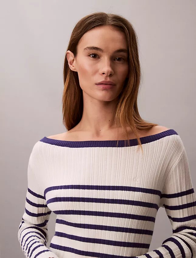 Stripe Long Sleeve Rib Mini Dress Stripe Long Sleeve Rib Mini Dress
