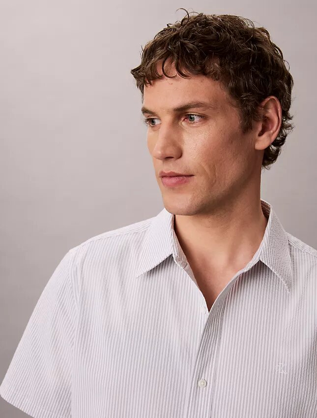 Stripe Seersucker Classic Button-Down Shirt Stripe Seersucker Classic Button-Down Shirt