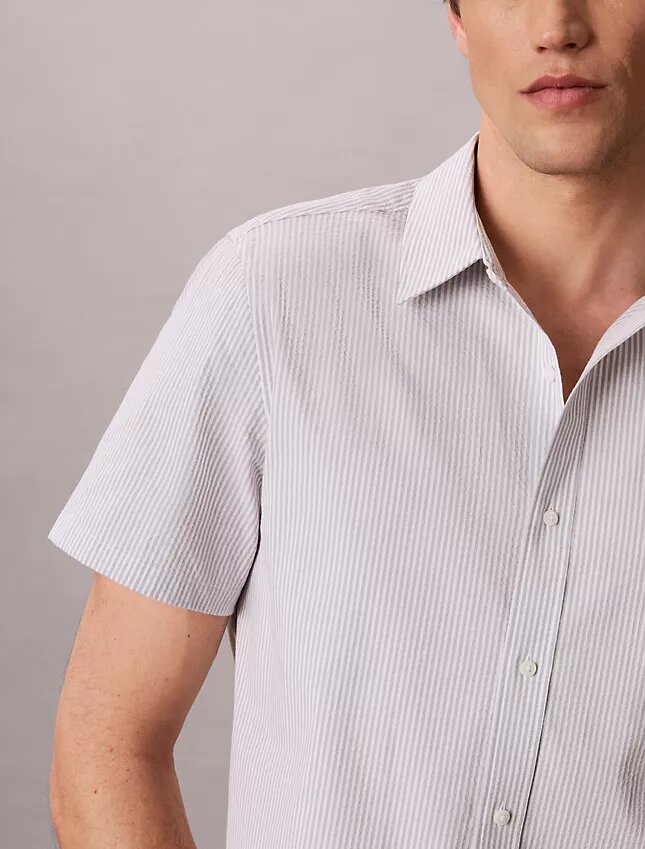 Stripe Seersucker Classic Button-Down Shirt Stripe Seersucker Classic Button-Down Shirt
