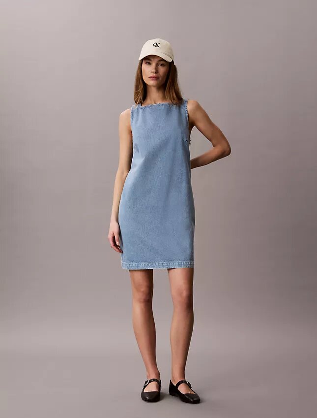 V-Neck Denim Shift Dress V-Neck Denim Shift Dress