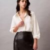 Viscose Blend Relaxed Button-Down Shirt