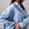 Viscose Blend Relaxed Button-Down Shirt