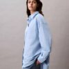 Viscose Blend Relaxed Button-Down Shirt