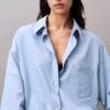 Viscose Blend Relaxed Button-Down Shirt