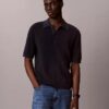 Waffle Cotton Polo Sweater