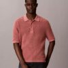 Waffle Cotton Polo Sweater