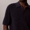 Waffle Cotton Polo Sweater