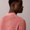 Waffle Cotton Polo Sweater