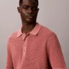 Waffle Cotton Polo Sweater