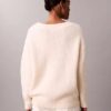 Wool Blend Boucle V-Neck Sweater