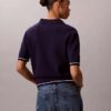 Woven Monologo Cable Sweater Polo Shirt