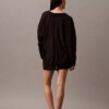 Woven Viscose Button-Down Sleep Shirt