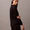Woven Viscose Button-Down Sleep Shirt