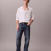 Yarn-Dyed Stripe Crinkle Relaxed Button-Down Shirt