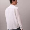 Yarn-Dyed Stripe Crinkle Relaxed Button-Down Shirt
