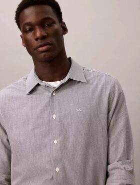 Yarn-Dyed Stripe Seersucker Classic Button-Down Shirt