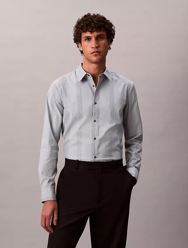 Yarn-Dyed Stripe Supima Stretch Slim Shirt Yarn-Dyed Stripe Supima Stretch Slim Shirt